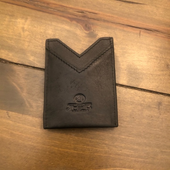 Black Leather Money Clip - Picture 3 of 9